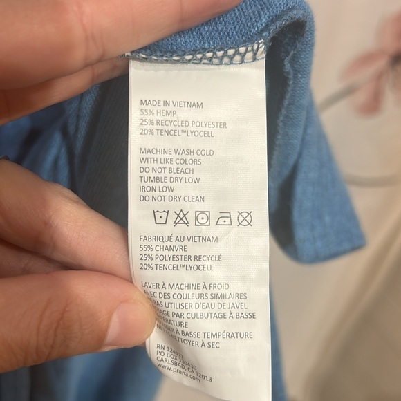 NWT PRANA Blue Hemp Blended Dress Size Medium - Picture 10 of 10